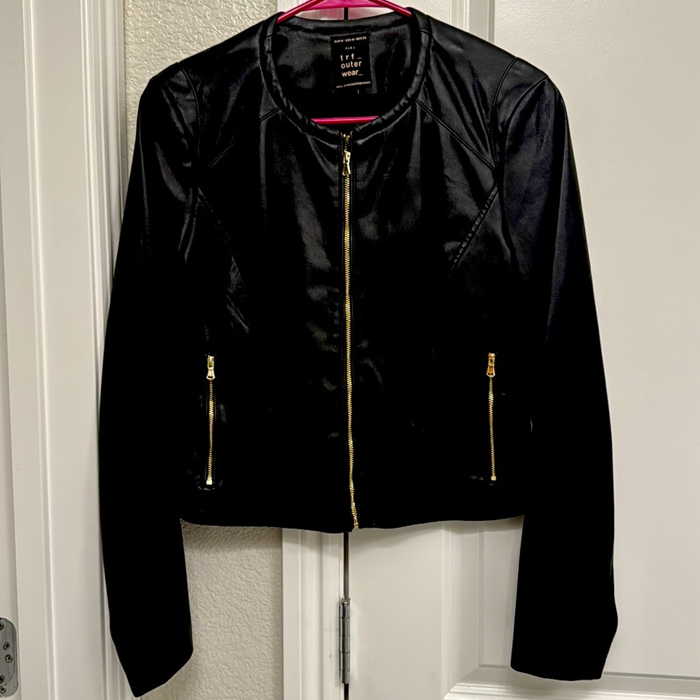 Zara Faux Leather Jacket (semi-cropped)